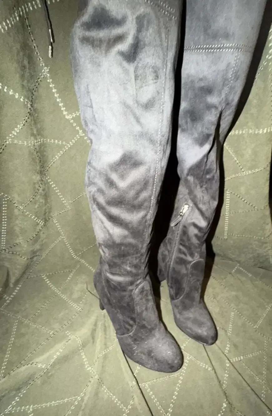 SAM EDELMAN Gray Suede OTN Knee High Boots Sz 7.5
